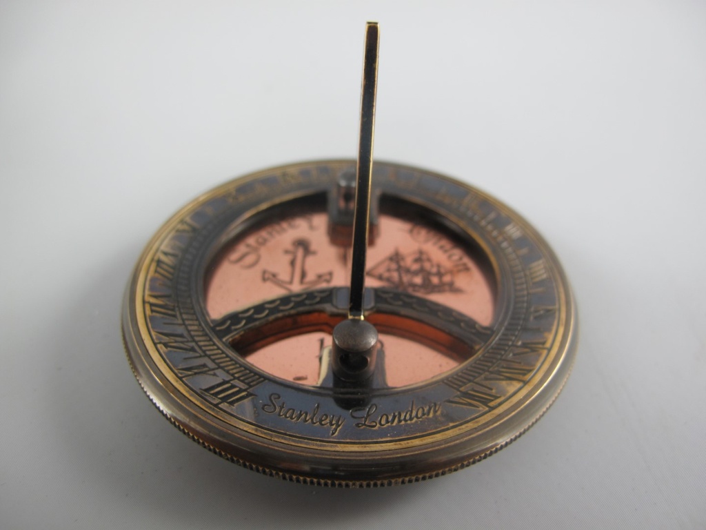 [LA-85559] Kompaß Messing brüniert im Lederbox D.9cm Bild 10