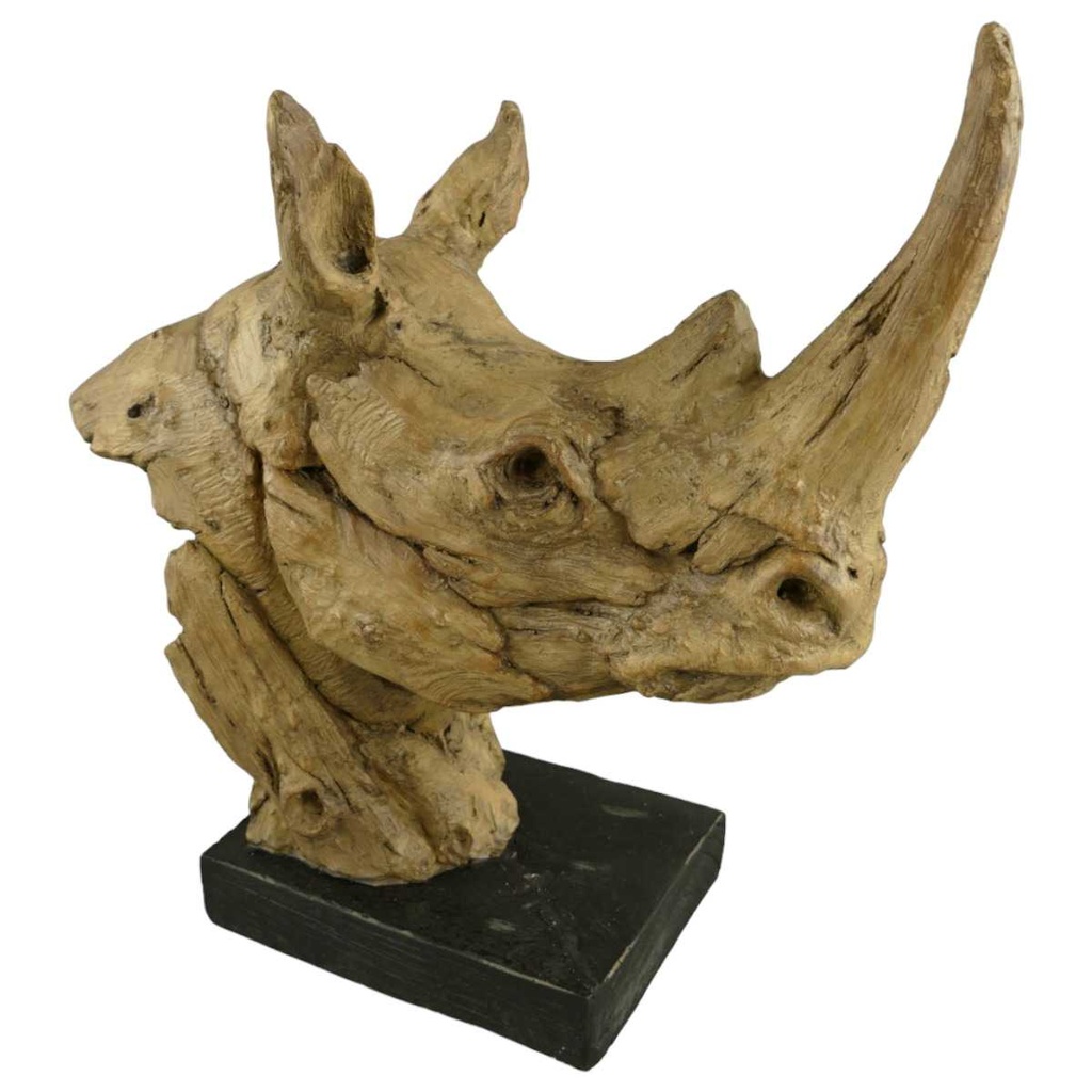 [LA-85568] Skulptur Kunststein Nashorn farbig Bild 2