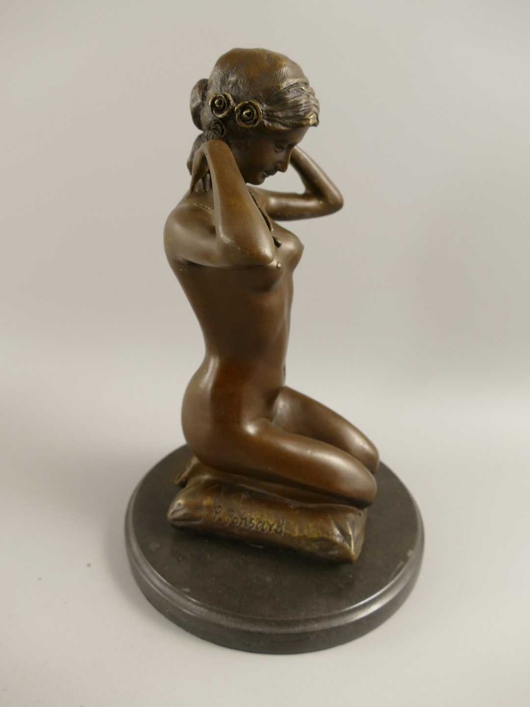[LA-85605] Bronzeskulptur Bronzefigur Frau Bild 3