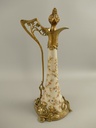 [LA-85658] Porzellan/Messing Jugendstil Flache H.35x16cm Bild 4