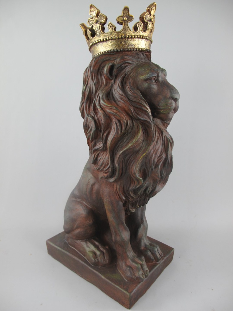 [LA-85739] Figur Skulptur Löwe Polystein rustikal braun farbig H.38x29cm Bild 4
