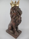 [LA-85739] Figur Skulptur Löwe Polystein rustikal braun farbig H.38x29cm Bild 4