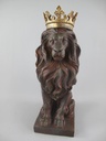 [LA-85739] Figur Skulptur Löwe Polystein rustikal braun farbig H.38x29cm Bild 5