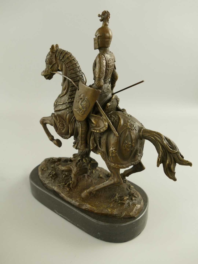 [LA-85778] Bronze Bronzeskulptur Bronzefigur Skulptur Figur Ritter auf Pferd #85778 Bild 5
