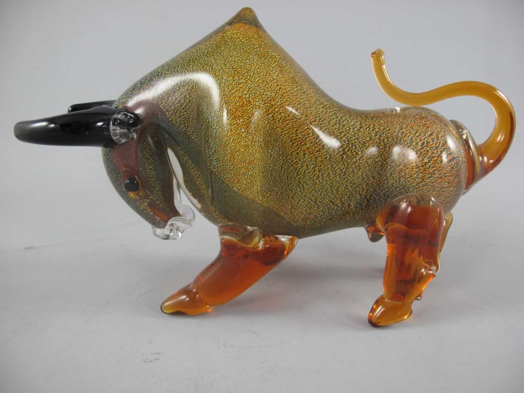 [LA-85840] Skulptur Glas Bulle Stier farbig Bild 4