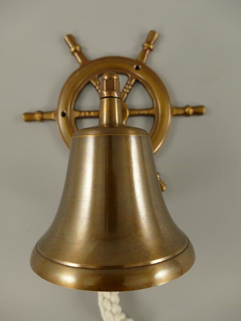 [LA-85912] Glocke Messing brüniert Steuerrad H.20cm Bild 3