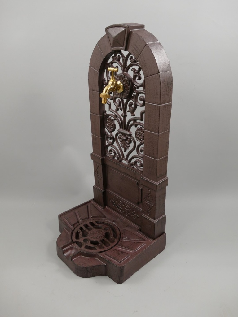 [LA-85938] Stehbrunnen Alu Guß rustik braun H.75cm Bild 2
