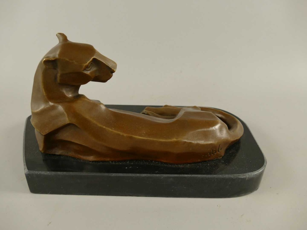 [LA-85964] Bronzeskulptur Bronzefigur Leopard #85964 Bild 4