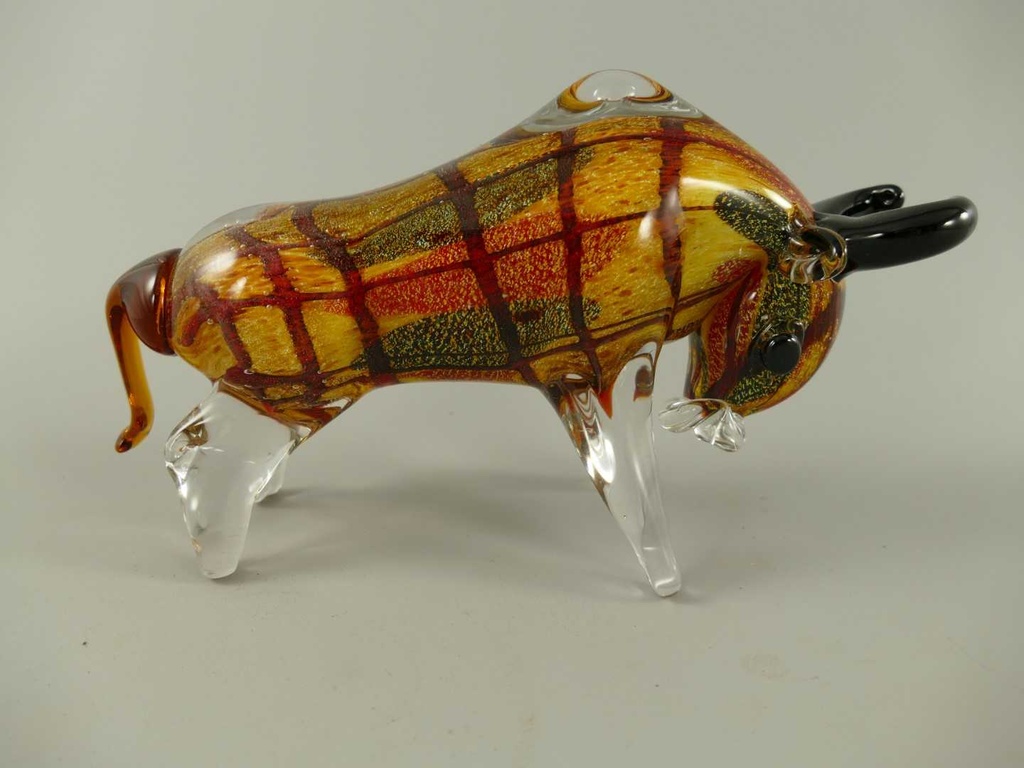 [LA-86065] Skulptur Glas Bulle Stier farbig Bild 4