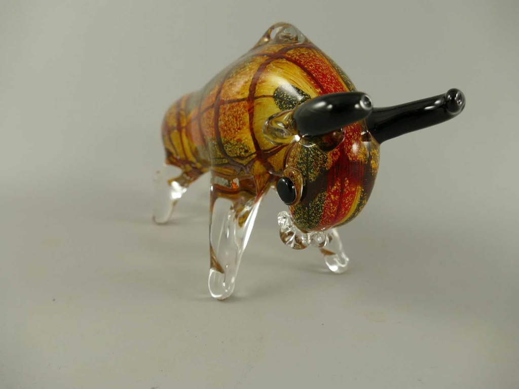 [LA-86065] Skulptur Glas Bulle Stier farbig Bild 5