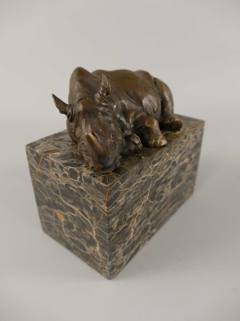 [LA-86140] Bronzeskulptur Bronzefigur Nashorn #86140 Bild 3