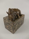 [LA-86140] Bronzeskulptur Bronzefigur Nashorn #86140 Bild 3