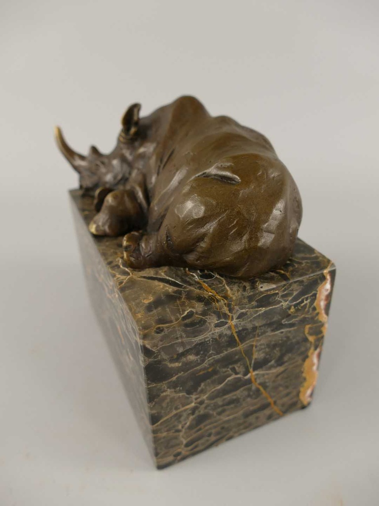 [LA-86140] Bronzeskulptur Bronzefigur Nashorn #86140 Bild 5