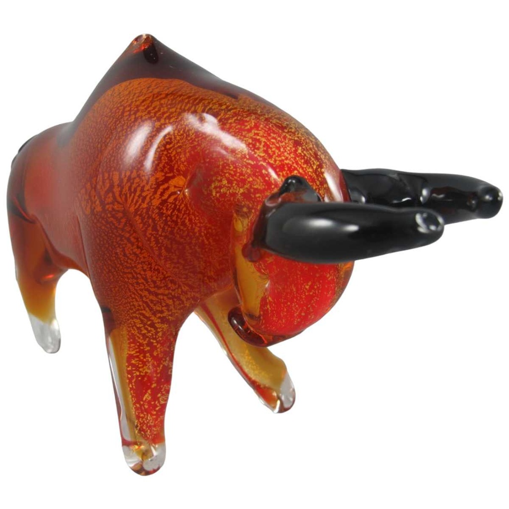 [LA-86142] Skulptur Glas Bulle Stier farbig Bild 2