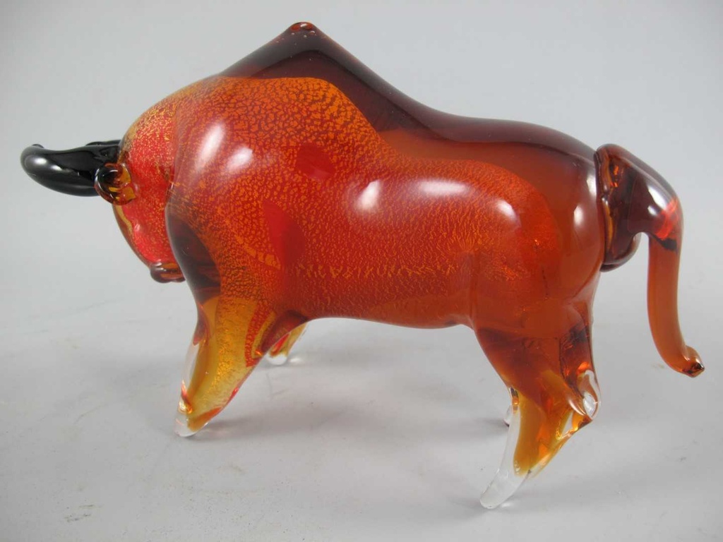 [LA-86142] Skulptur Glas Bulle Stier farbig Bild 3