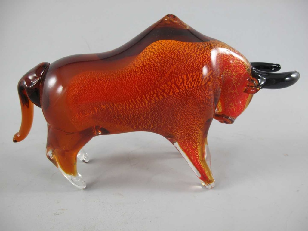 [LA-86142] Skulptur Glas Bulle Stier farbig Bild 4