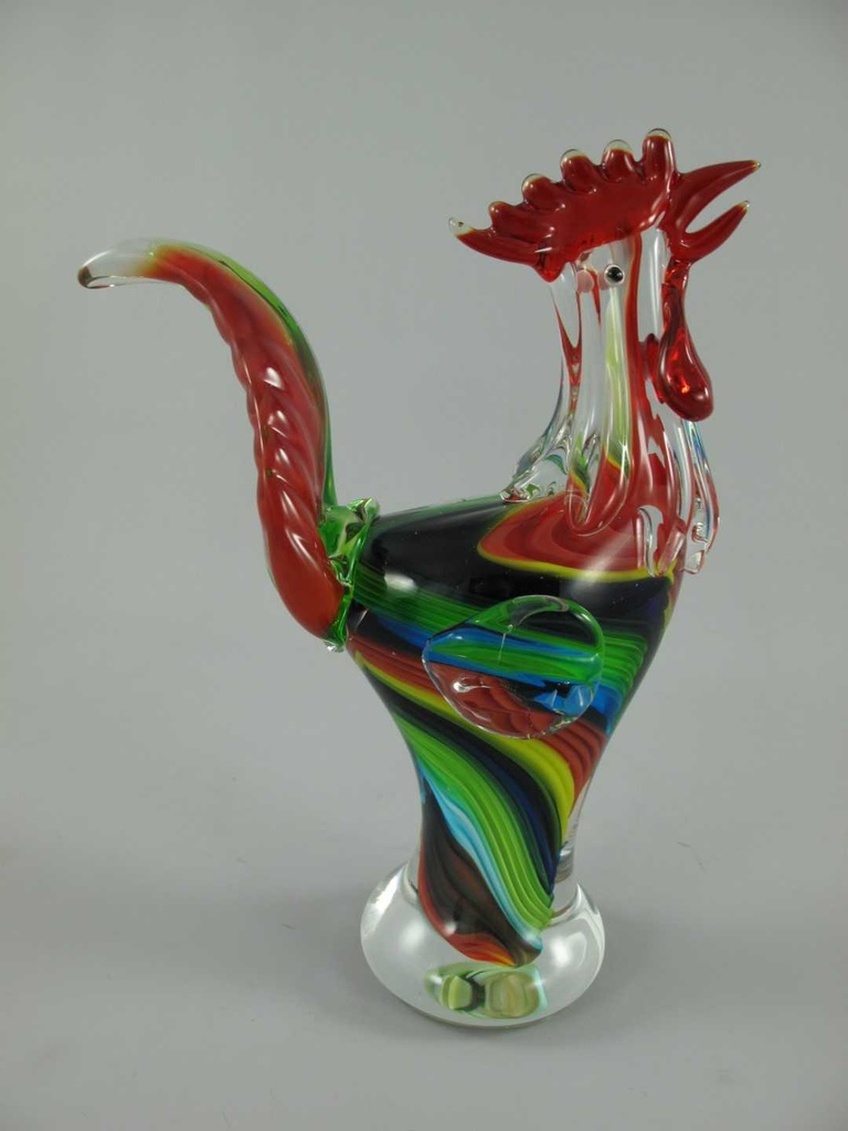 [LA-86223] Skulptur Glas Hahn farbig Bild 3
