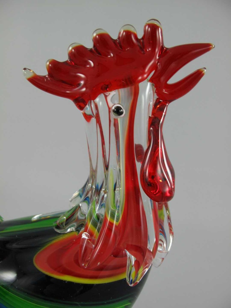 [LA-86223] Skulptur Glas Hahn farbig Bild 4
