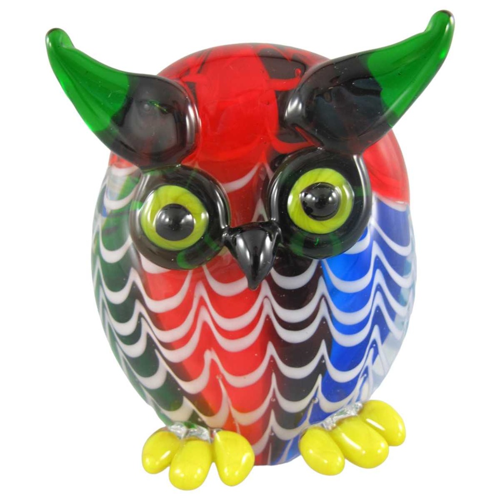 [LA-86293] Skulptur Glas Eule Uhu farbig Bild 2