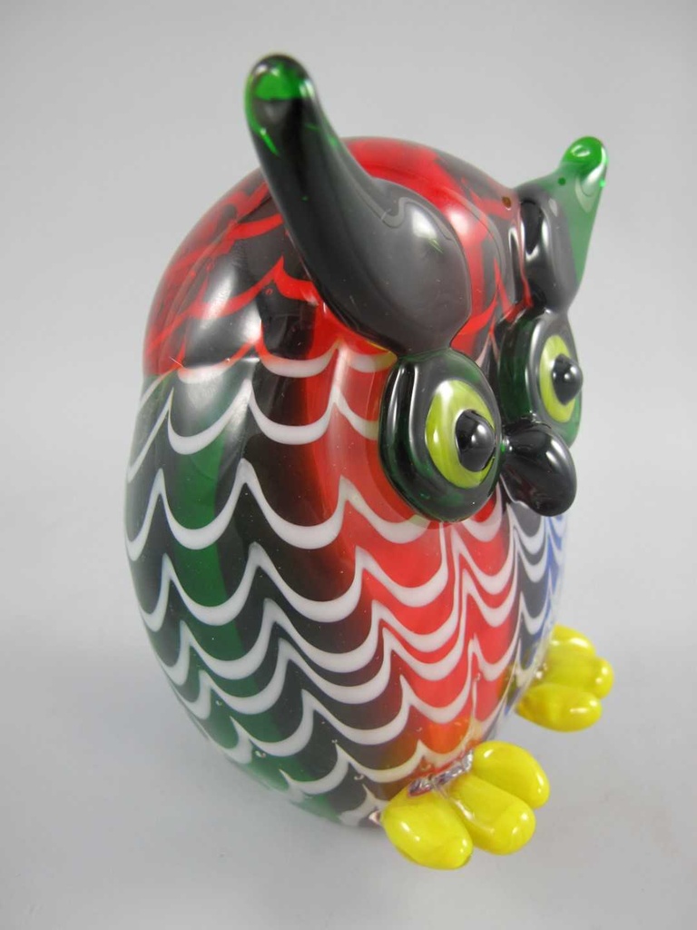 [LA-86293] Skulptur Glas Eule Uhu farbig Bild 4