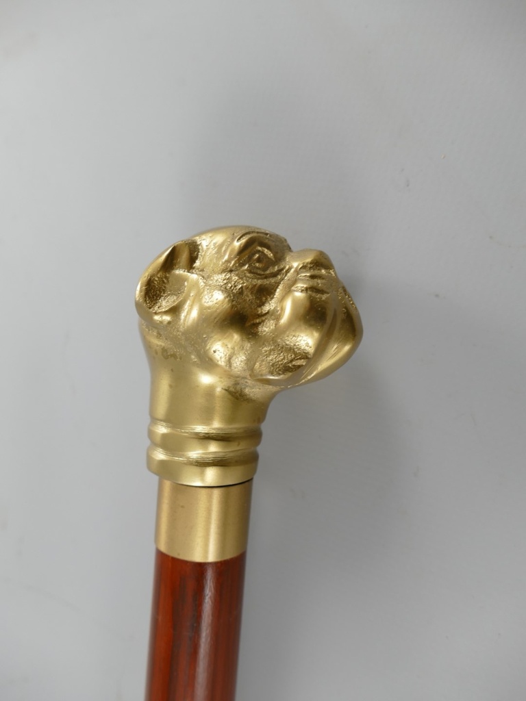 [LA-86308] Spazierstock Hund Messing brüniert L.94cm Bild 4