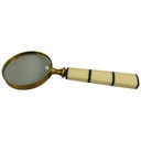[LA-86491] Leselupe Handlupe Vergrößerungsglas Messing brüniert weiß/schwarz Bild 2