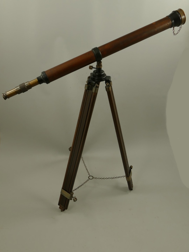 [LA-86557] Fernrohr Messing Holz Stativ H.105cm Bild 5