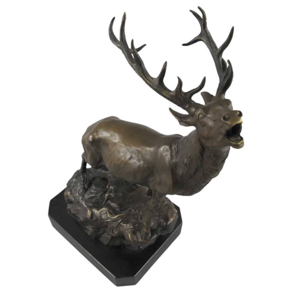 [LA-86564] Bronzeskulptur Bronzefigur Hirsch #86564 Bild 2
