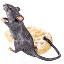 [LA-88108] Skulptur Figur Bronzeskulptur Bronzefigur Maus mit Keks Bild 3