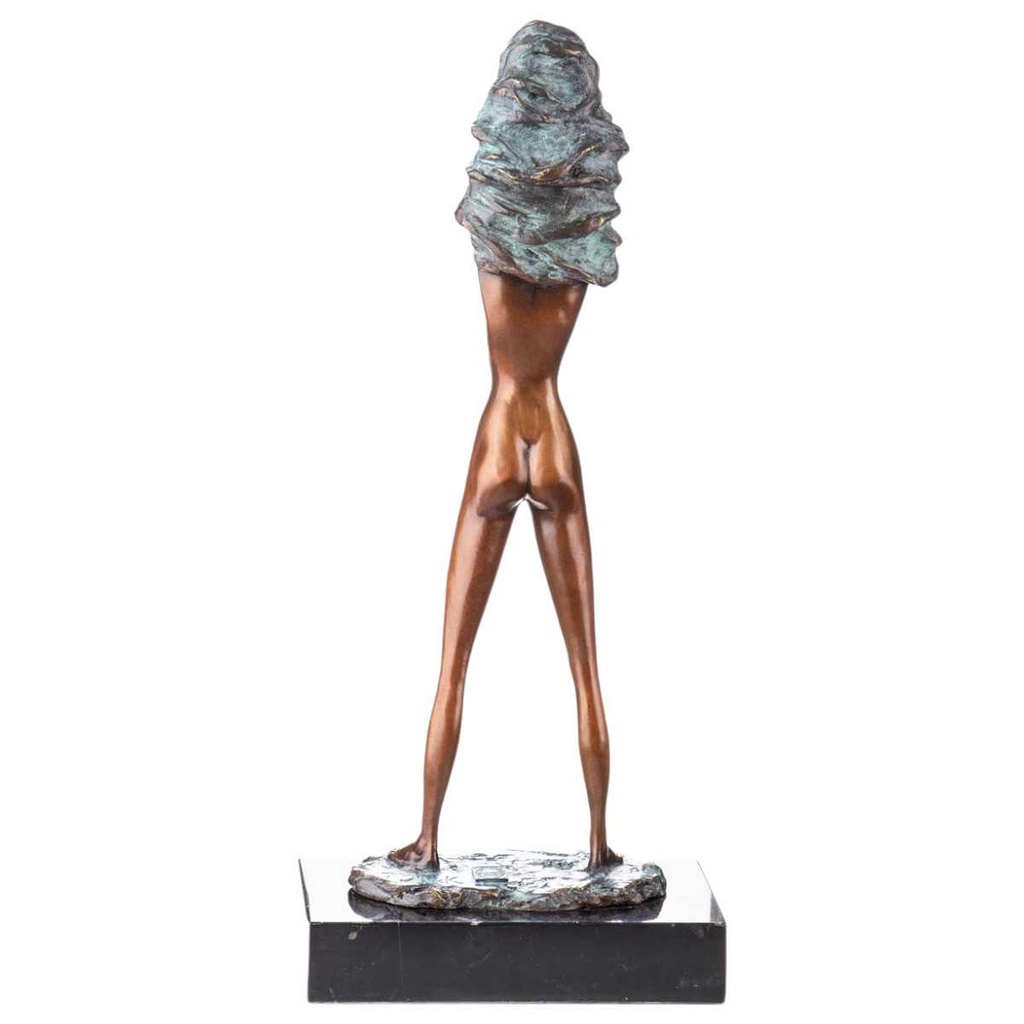 [LA-88110] Skulptur Figur Statue grün patiniert Weiblicher Akt mit Grüner Patina Bild 2