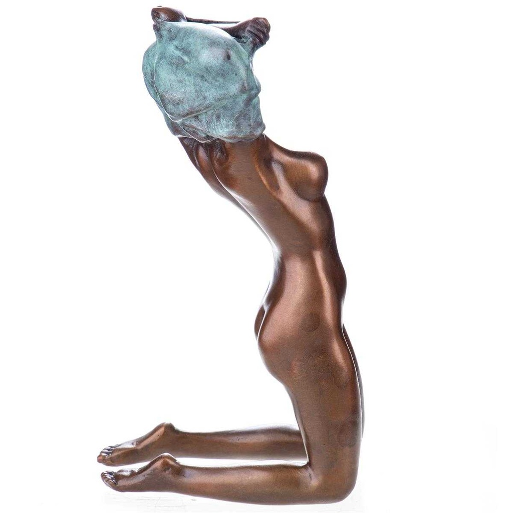 [LA-88118] Skulptur Figur Statue grün patiniert Weiblicher Akt mit Grüner Patina Bild 3