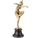 [LA-88120] Skulptur Figur Statue Bronzeskulptur Bronzefigur Bronze poliert Tänzerin Con Brio nach F.Preiss Bild 3