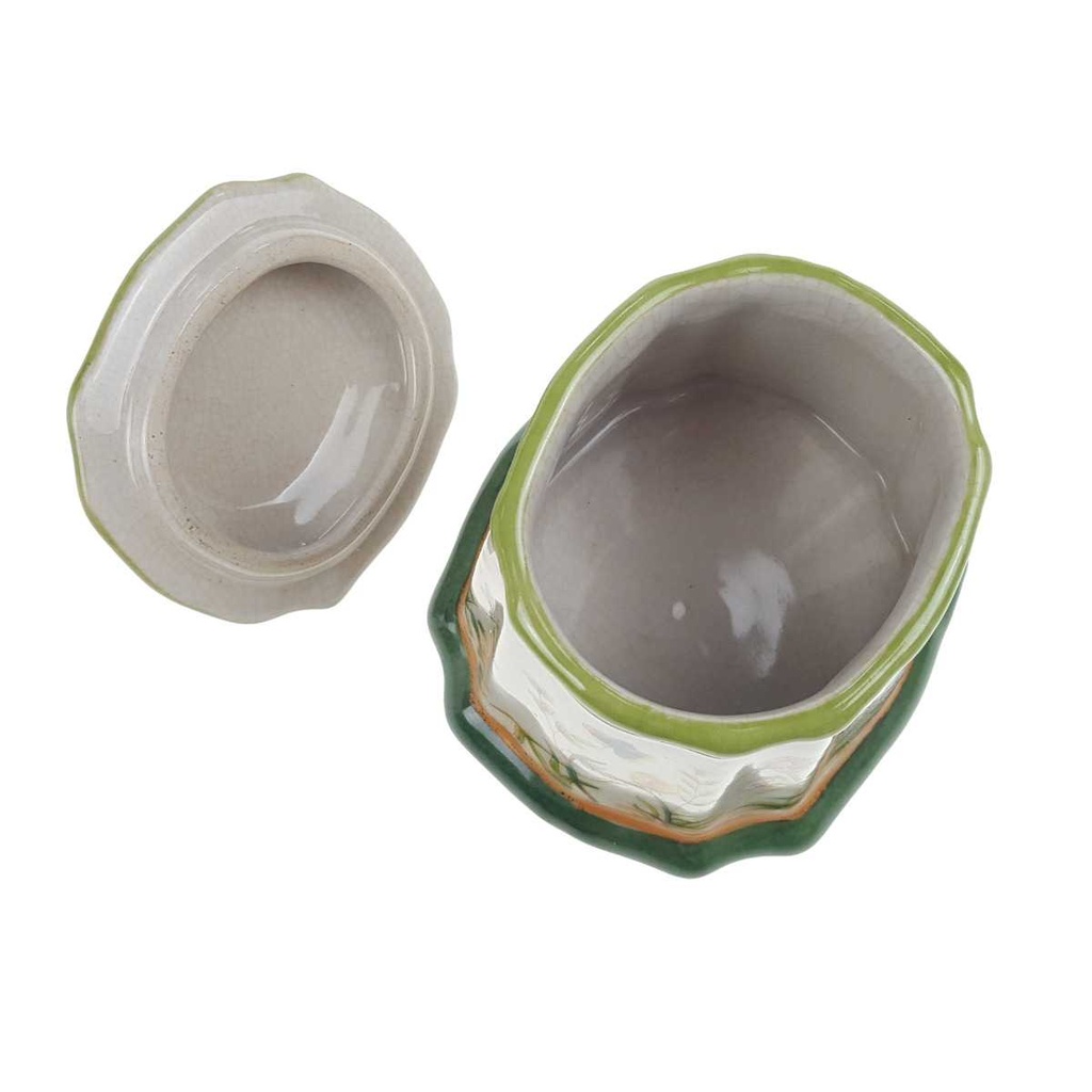 [LA-88152] Dose Porzellan/Messing Vogel Bild 3