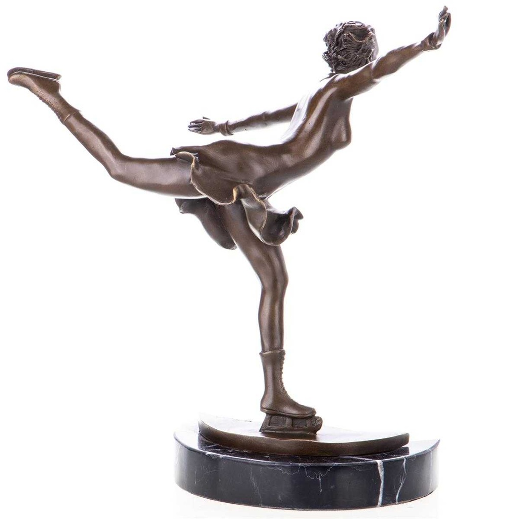 [LA-96834] Skulptur Figur Statue Bronzeskulptur Bronzefigur Bronze Eiskunstläuferin Bild 3