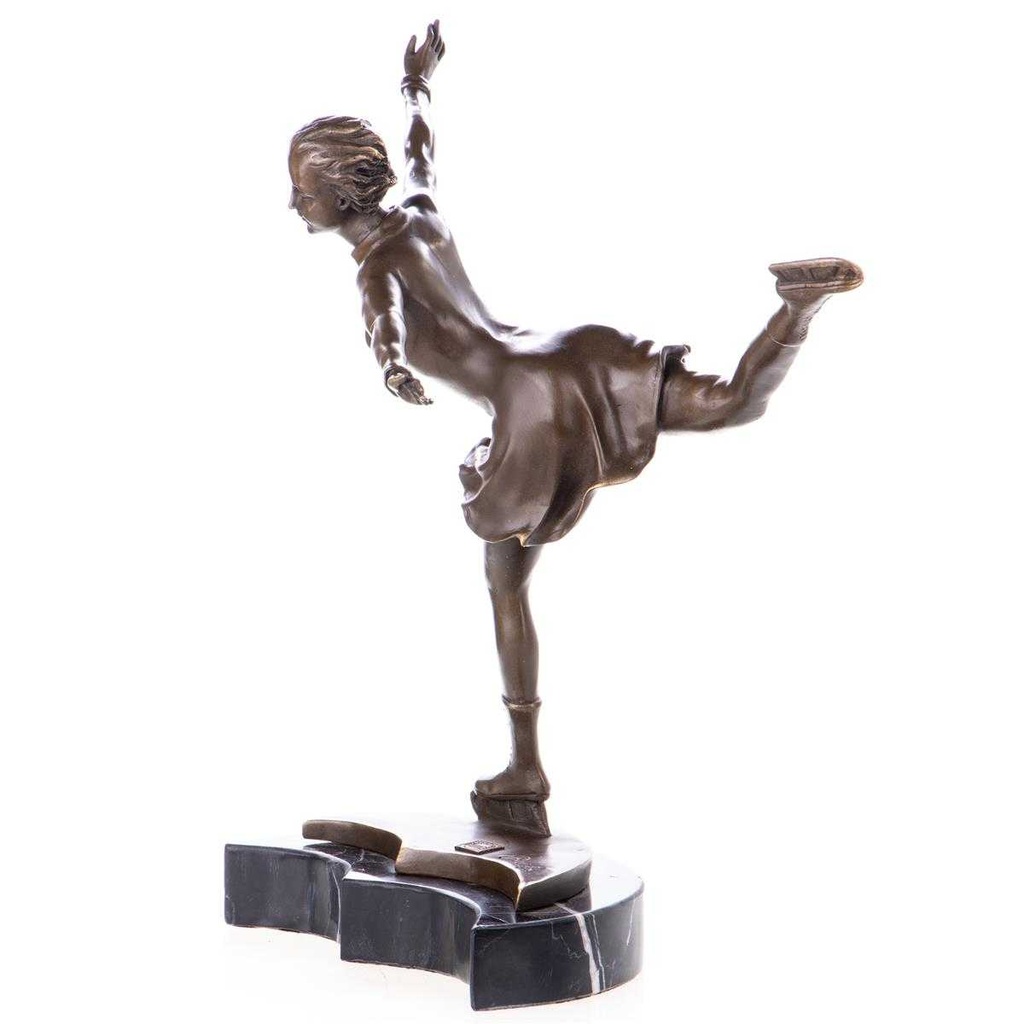[LA-96834] Skulptur Figur Statue Bronzeskulptur Bronzefigur Bronze Eiskunstläuferin Bild 4