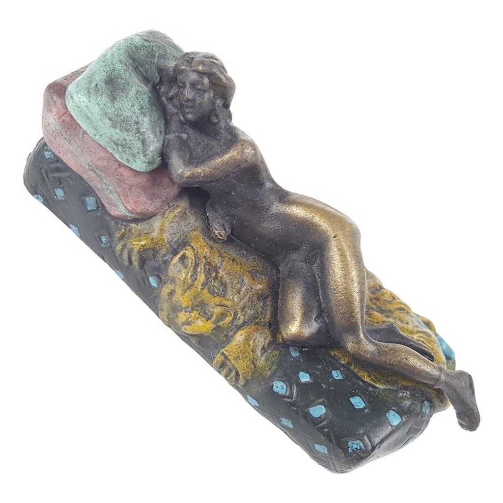 [LA-96848] Skulptur Figur Statue Bronzeskulptur Bronzefigur Bronze Weiblicher Akt mit abnehmbarer Decke farbig Bild 3