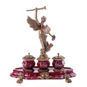 [LA-96875] Porzellan mit Bronze Schreibtischgarnitur Engel Maße (HxBxT) ca. 28x26x13 cm Bild 2