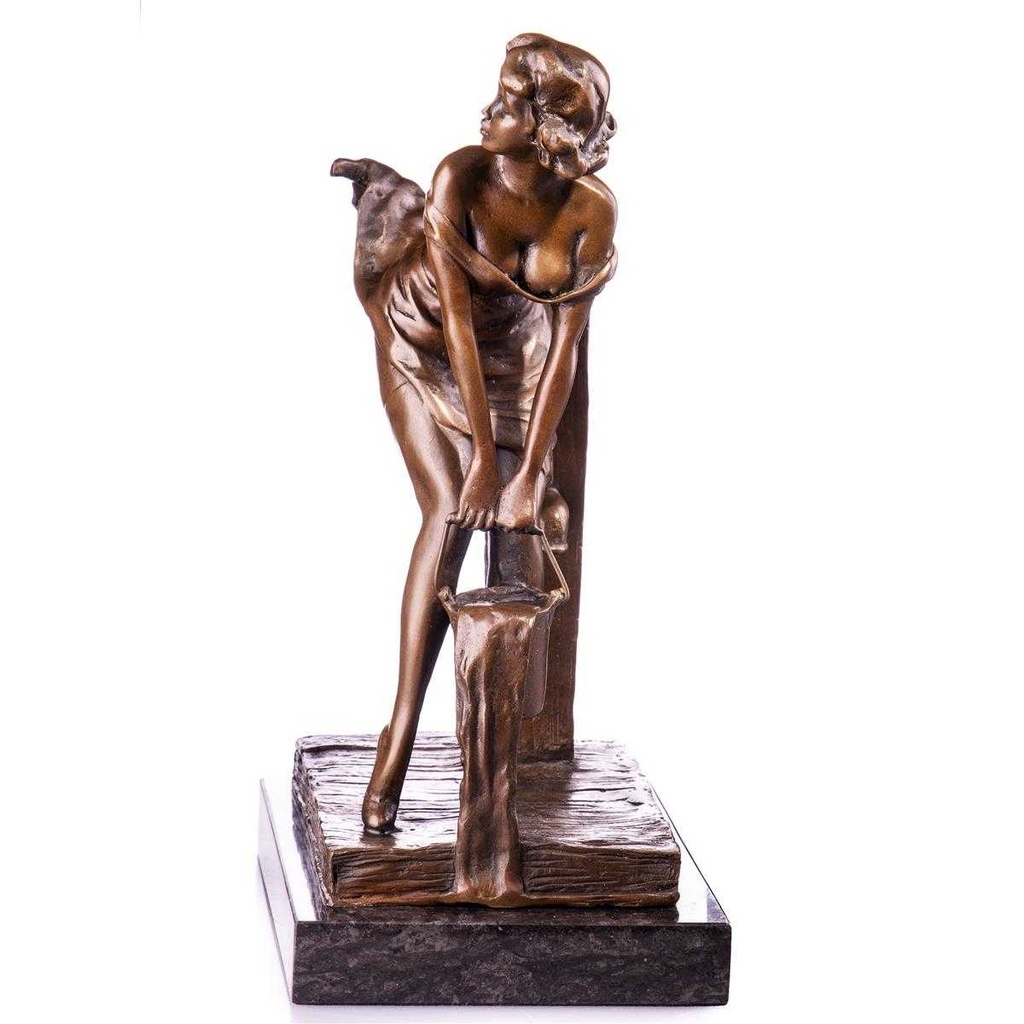 [LA-96901] Skulptur Figur Statue Bronzeskulptur Bronzefigur Bronze Frau am Brunnen Erotik Bild 3