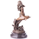 [LA-96905] Skulptur Figur Statue Bronzeskulptur Bronzefigur Bronze Meerjungfrau mit Delfin Bild 3
