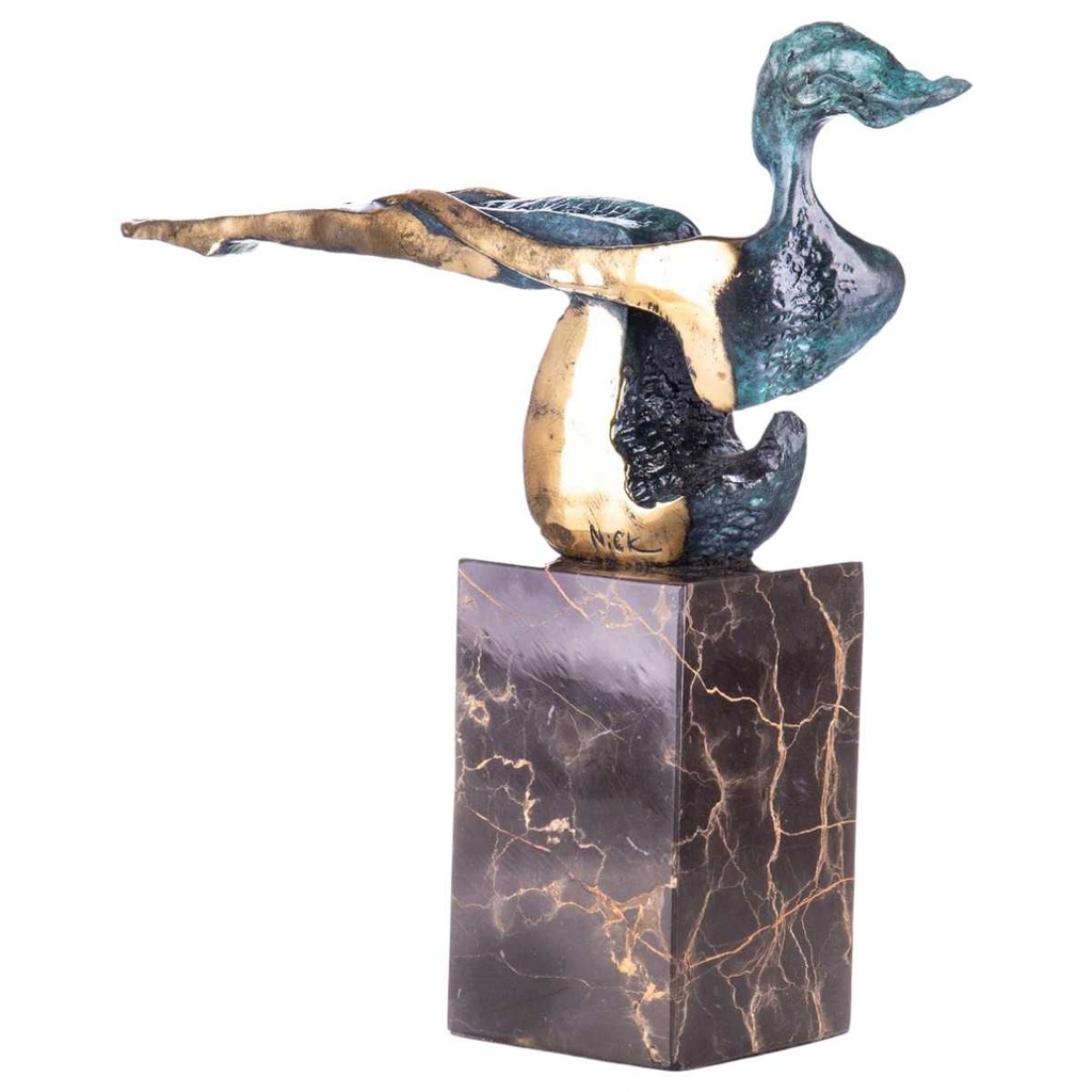 [LA-96919] Skulptur Figur Statue grün patiniert Weiblicher Akt mit Grüner Patina Bild 2