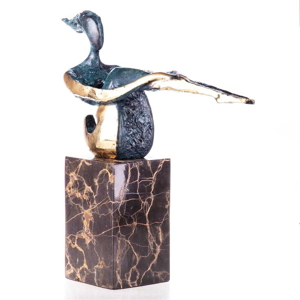 [LA-96919] Skulptur Figur Statue grün patiniert Weiblicher Akt mit Grüner Patina Bild 3