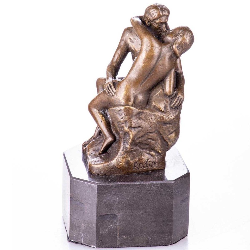 [LA-96929] Bronze Skulptur Figur Bronzeskulptur Bronzefigur Statue Der Kuss Impressionismus nach Rodin Bild 3