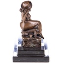 [LA-96940] Skulptur Figur Statue Bronzeskulptur Bronzefigur Bronze Weiblicher Akt auf Schreibtisch Erotik Bild 3