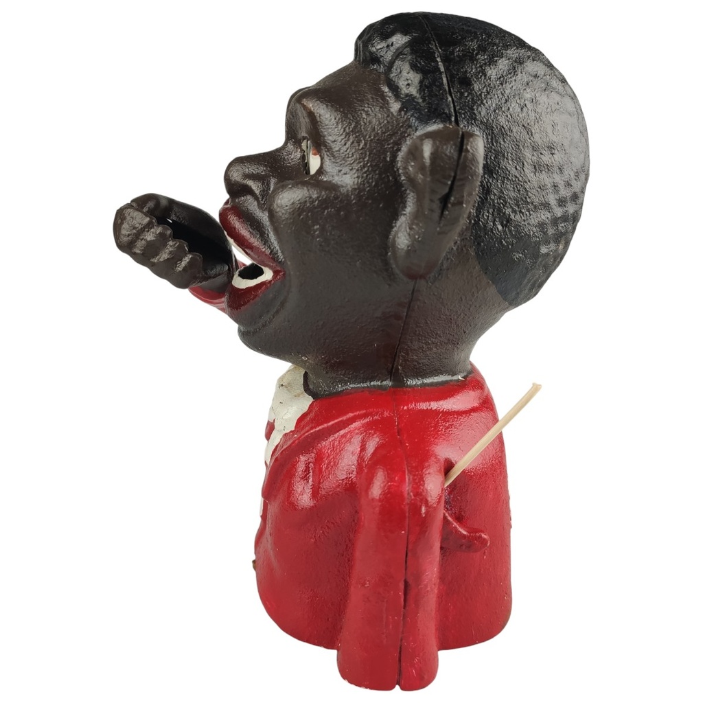 [LA-98491] Spardose Geldbank Skulptur Gusseisen Afrikaner Man mechanisch Bild 4