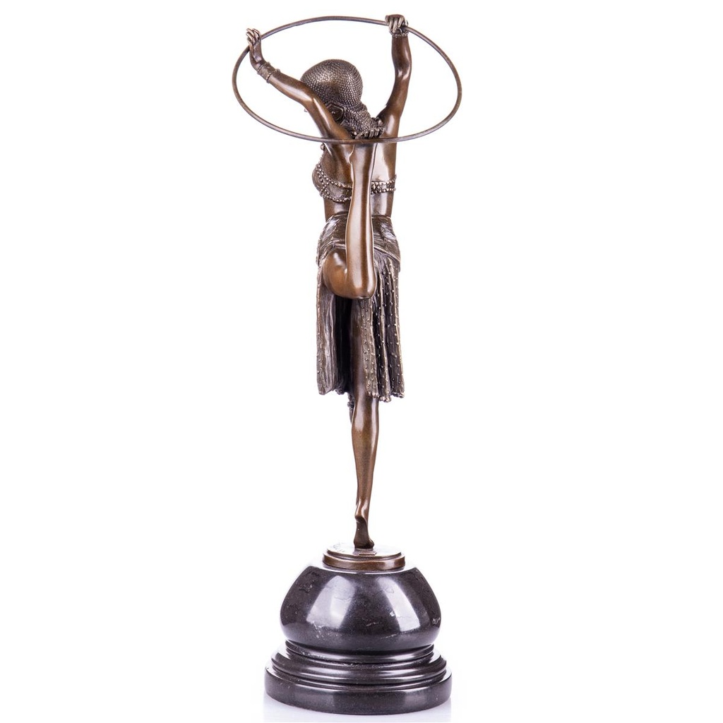 [2120713] Art Deco Bronzefigur Tänzerin mit Ring nach D.H.Chiparus Bild 2
