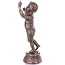 [LA-98929] Bronzeskulptur Bronzefigur Junge mit Vogel Bild 3