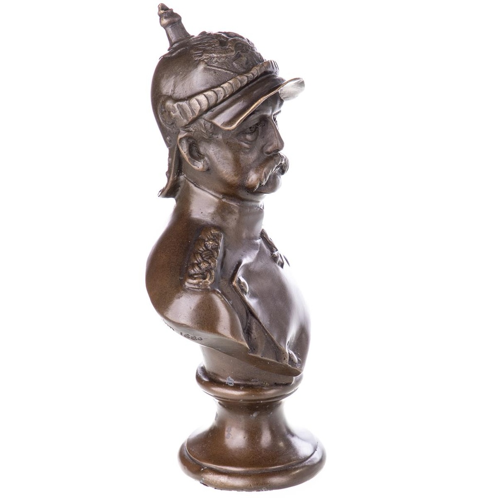 [LA-98936] Bronze Büste Skulptur Figur Otto von Bismark mit Pickelhaube Bild 3