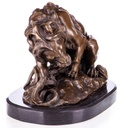 [LA-99066] Bronzeskulptur Bronzefigur Löwe mit Schlange nach Barye Bild 3