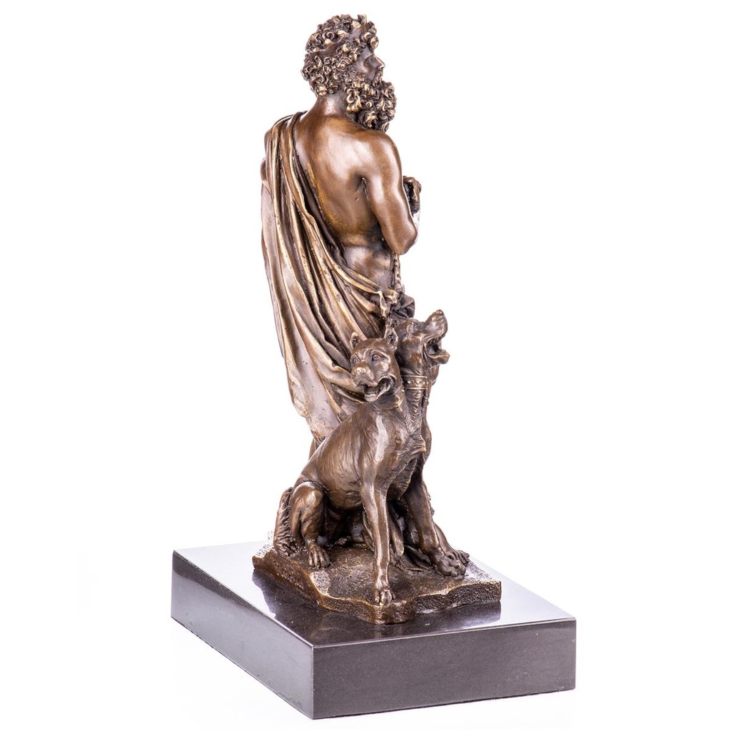[LA-99113] Bronzeskulptur Bronzefigur Hades mit dreiköpfigem Hund Kerberos Bild 3