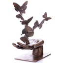 [LA-99144] Moderne Bronzefigur Hand mit Schmetterlingen Bild 2